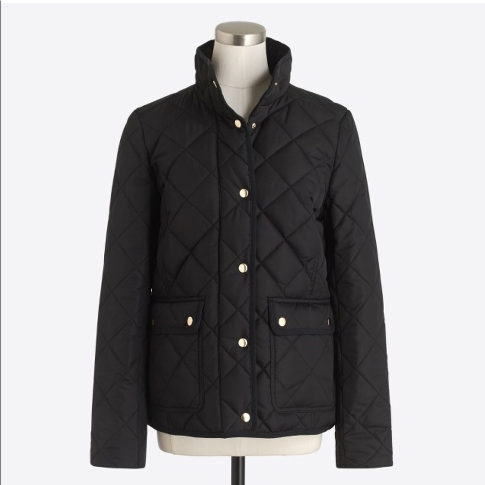 JCrew Quilted Puffer Jacket in Black